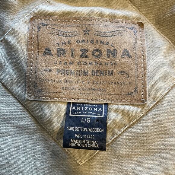 Arizona Jean Co M-65 Style Field Jacket Mens Large Tan Cargo Barn Utility Coat - Picture 8 of 8
